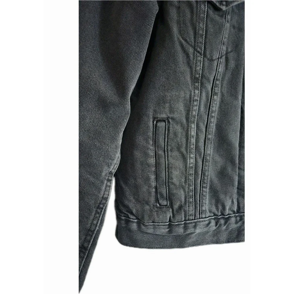 Levi's Men's Sherpa Lined Trucker Jacket Gray Snap Button Front XS